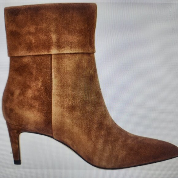 Calvin Klein Brown Suede Leather "Gentell" Booties. NIB. Size 10 - Picture 4 of 12